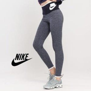 NWT $90 NIKE Women S Sportswear Women Tech Knit Long Leggings Navy Heather Blue
